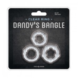 Ringi na penisa Dandy's Bangle białe - 3szt