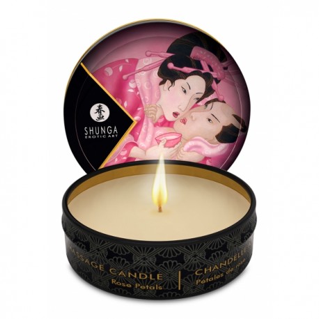  Mała świeca do masażu o zapachu różanym - Shunga Aphrodisia Massage Candle 30 ml