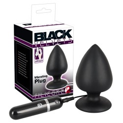 Black Velvets Vibrating Silicone Butt Plug czarny 
